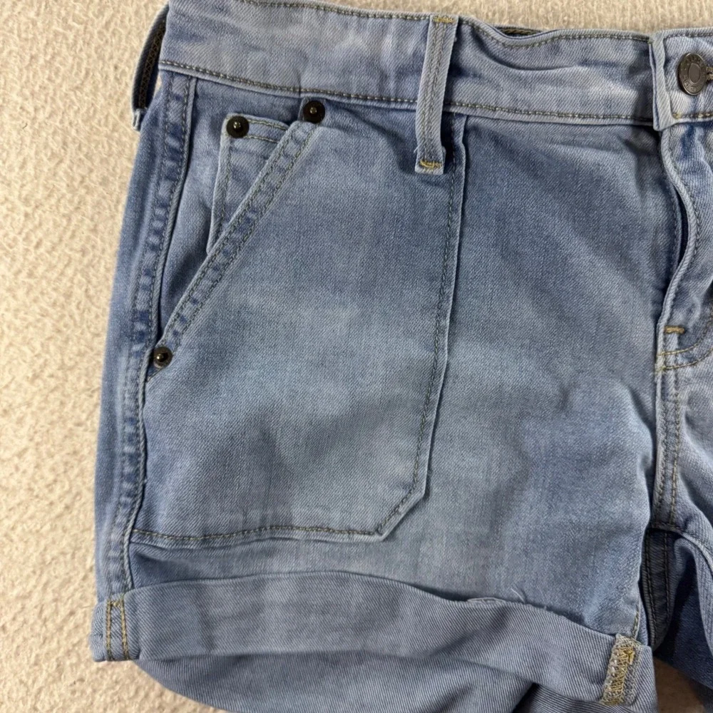 Gap Denim Shorts Womens 4 27 Light Blue Excellent High Rise Raw Hem Stretch